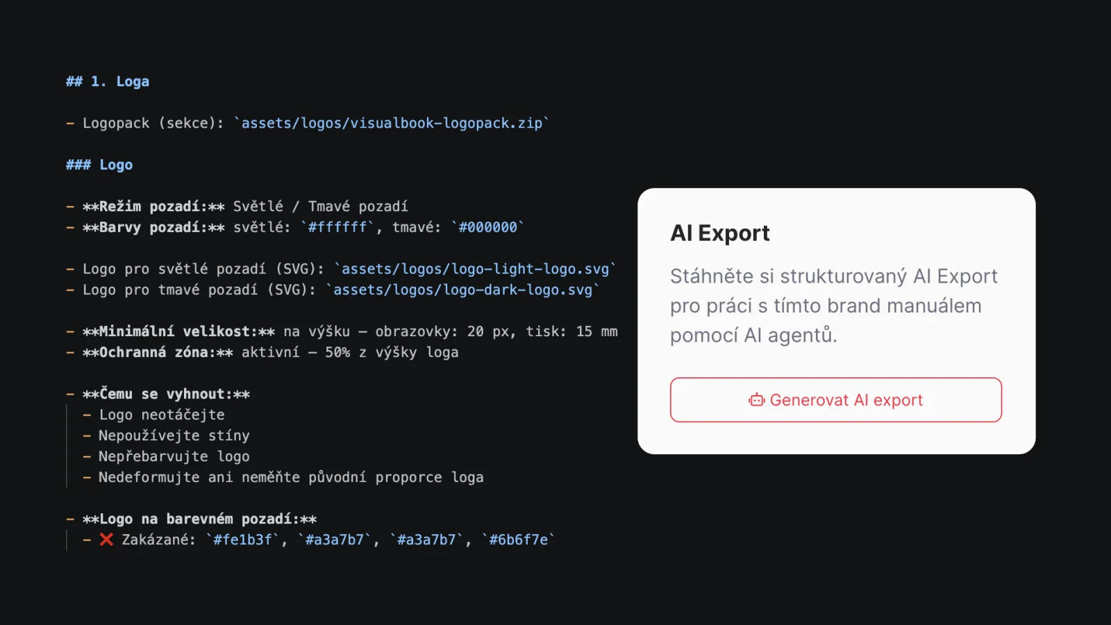 Visualbook AI export